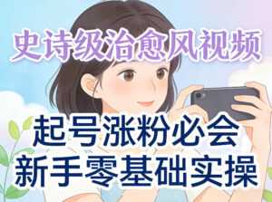 史诗级治愈风视频爆了，起号涨粉必会，新手零基础实操（实操+变现全讲解）-宝藏屋创业网