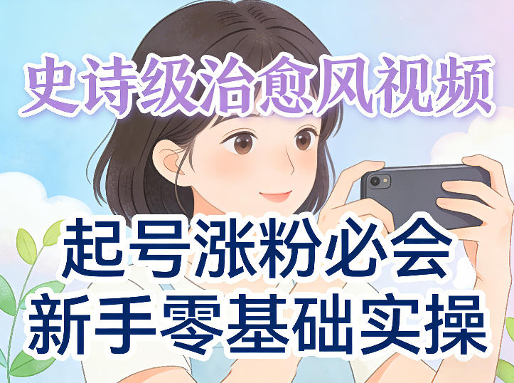 史诗级治愈风视频爆了，起号涨粉必会，新手零基础实操（实操+变现全讲解）-宝藏屋创业网