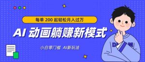 AI 动画躺赚新模式，无需经验，每单 200 起轻松月入过万-宝藏屋创业网