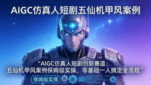 AIGC仿真人短剧创新赛道：五仙机甲风案例保姆级实操，零基础一人搞定全流程-宝藏屋创业网