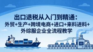 出口退税从入门到精通：外贸+生产+跨境电商+进口+来料进料+外综服企业全流程教学-宝藏屋创业网