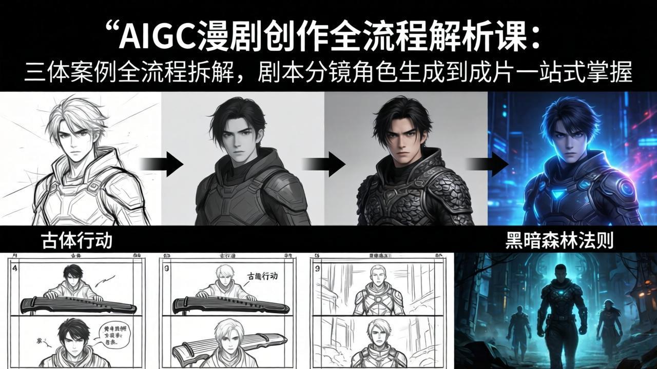AIGC漫剧创作全流程解析课：三体案例全流程拆解，剧本分镜角色生成到成片一站式掌握-宝藏屋创业网
