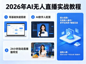 2026年AI无人直播实战教程，零基础也能快速搭建AI数字人无人直播间，实现24小时自动直播带货-宝藏屋创业网