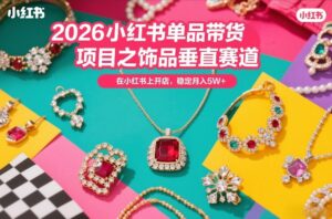 2026小红书单品带货项目之饰品垂直赛道，潮在小红书上开店，稳定月入5W+（更新0401）-宝藏屋创业网