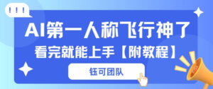 AI第一人称飞行视频流量大多种变现每天稳定3张+【带全套教程】-宝藏屋创业网