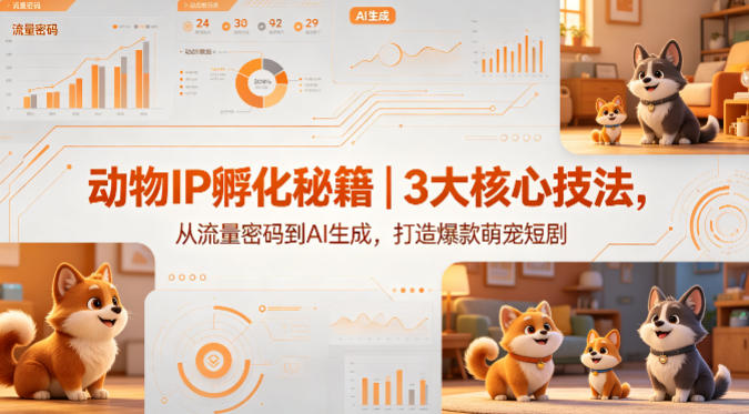 动物IP孵化秘籍｜3大核心技法，从流量密码到AI生成，打造爆款萌宠短剧-宝藏屋创业网