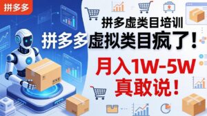 拼多多虚拟类目疯了！机器人自动发货，月入 1W-5W 真敢说！-宝藏屋创业网