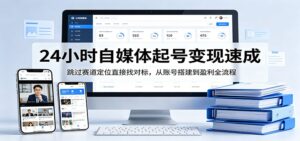 24小时自媒体起号变现速成，跳过赛道定位直接找对标，从账号搭建到盈利全流程-宝藏屋创业网