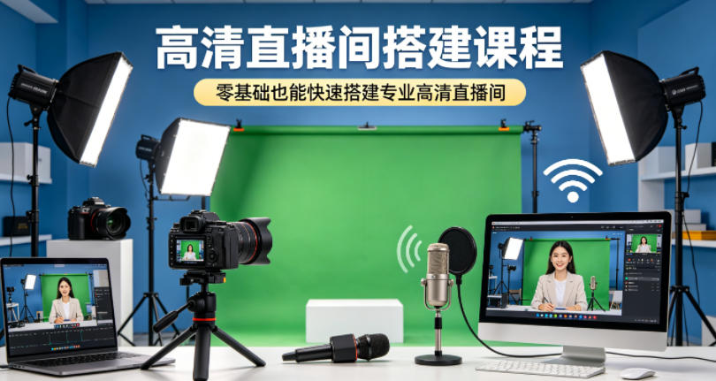 高清直播间搭建课程，零基础也能快速搭建专业高清直播间-宝藏屋创业网