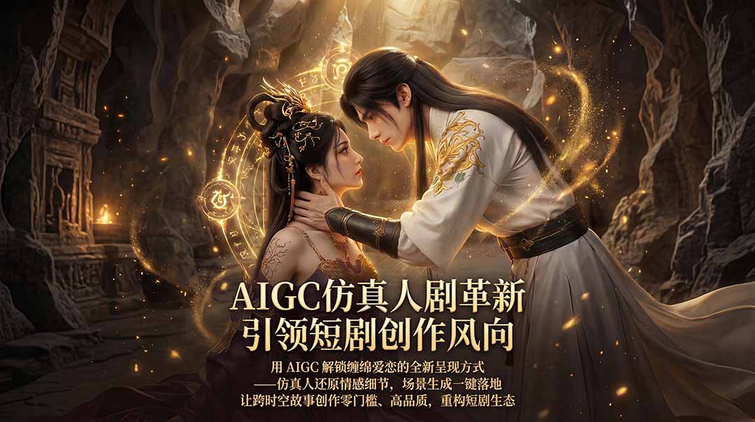 AIGC 仿真人短剧创作革新，解锁仙侠爱恋全新呈现，一键出高质场景，零门槛打造爆款剧集-宝藏屋创业网