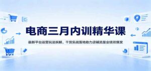 电商三月内训精华课：最新平台运营玩法拆解，干货实战落地助力店铺流量业绩双爆发-宝藏屋创业网