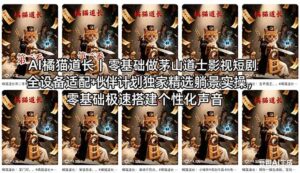 AI橘猫道长茅山道士短剧教程｜零基础傻瓜式操作，AI一键生成古风玄幻爆款短视频快速变现-宝藏屋创业网