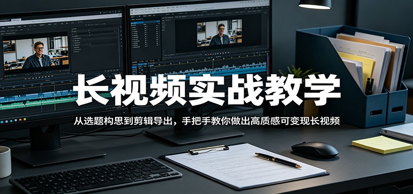 长视频实战教学，从选题构思到剪辑导出，手把手教你做出高质感可变现长视频-宝藏屋创业网