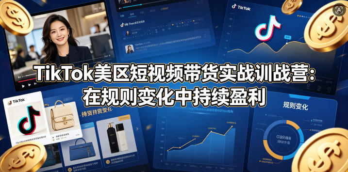 TikTok美区短视频带货实战训战营：在规则变化中持续盈利-宝藏屋创业网