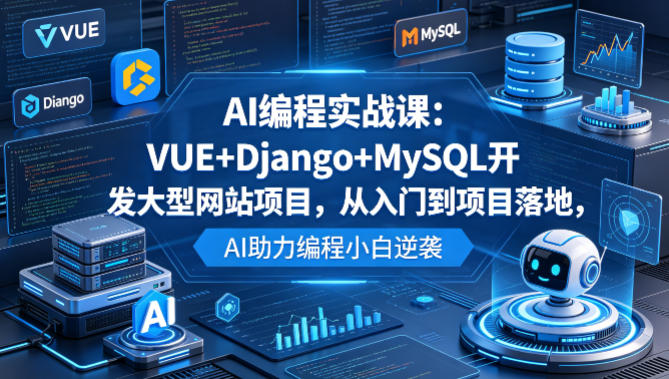 AI编程实战课：VUE+Django+MySQL开发大型网站项目，从入门到项目落地，AI助力编程小白逆袭-宝藏屋创业网