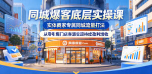 同城爆客底层实操课，实体商家专属同城流量打法，从零引爆门店客源实现持续盈利增收-宝藏屋创业网