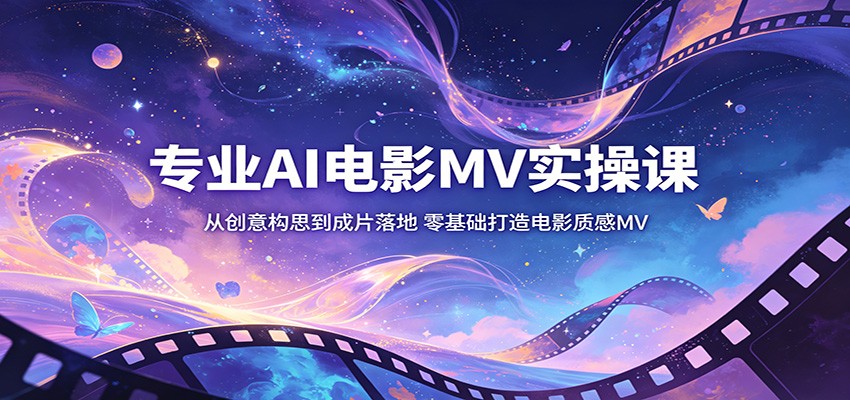 专业AI电影MV实操课：从创意构思到成片落地，零基础打造电影质感MV-宝藏屋创业网