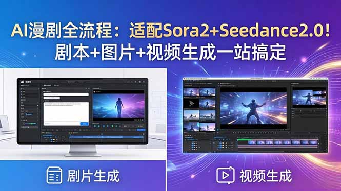 AI漫剧全流程：适配Sora2+Seedance2.0！剧本+图片+视频生成一站搞定-宝藏屋创业网