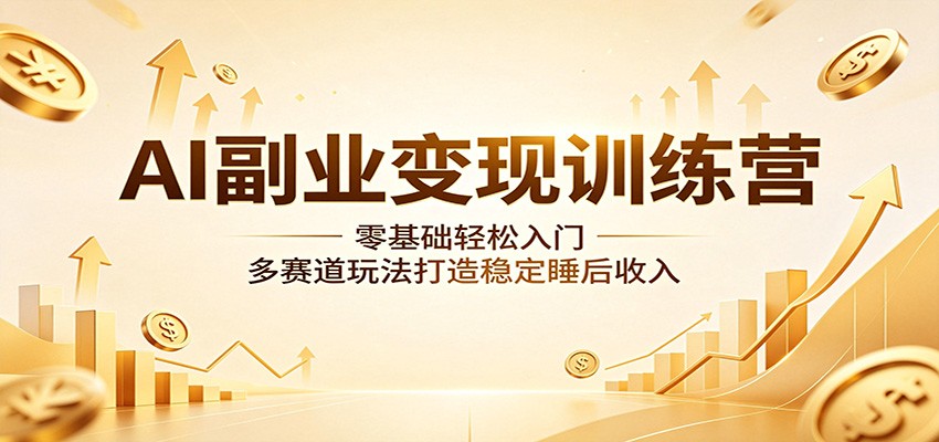 AI副业变现训练营：零基础轻松入门，多赛道玩法打造稳定睡后收入-宝藏屋创业网