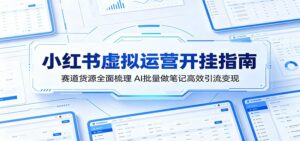 小红书虚拟运营开挂指南：赛道货源全面梳理，AI批量做笔记高效引流变现-宝藏屋创业网