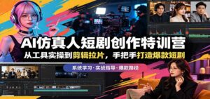 AI仿真人短剧创作特训营：从工具实操到剪辑拉片，手把手打造爆款短剧-宝藏屋创业网