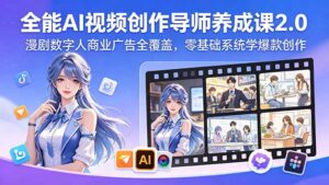 全能AI视频创作导师养成课2.0，漫剧数字人商业广告全覆盖，零基础系统学爆款创作-宝藏屋创业网