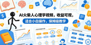 AI火柴人心理学视频，收益可观，适合小白操作，保姆级教学-宝藏屋创业网