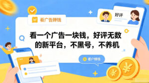 看一个广告一块钱,好评无数的新平台,不黑号,不养机,一部手机一天撸几十,可矩阵【揭秘】-宝藏屋创业网