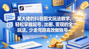某大佬的抖音图文玩法教学，轻松掌握起号、出圈、变现的全套玩法，少走弯路高效做账号-宝藏屋创业网