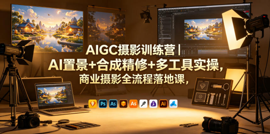 AIGC摄影训练营｜AI置景+合成精修+多工具实操，商业摄影全流程落地课-宝藏屋创业网