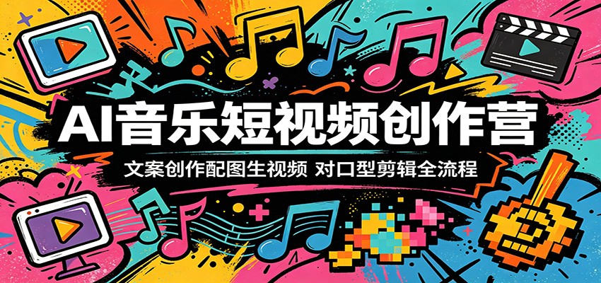 AI音乐短视频创作营：文案创作配图生视频，对口型剪辑全流程-宝藏屋创业网