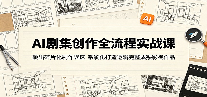 AI剧集创作全流程实战课：跳出碎片化制作误区，系统化打造逻辑完整成熟影视作品-宝藏屋创业网