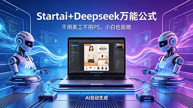 AI自动做电商详情页：Startai+Deepseek万能公式，不用美工不用PS，小白也能做-宝藏屋创业网