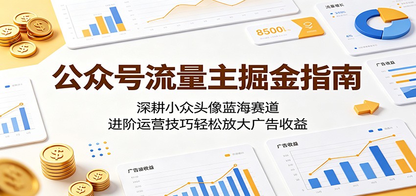 公众号流量主掘金指南：深耕小众头像蓝海赛道，进阶运营技巧轻松放大广告收益-宝藏屋创业网
