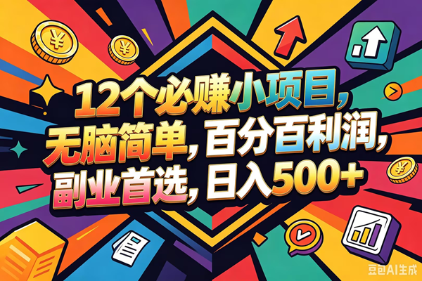 （18291期）12个必赚钱的小项目，百分百赚米，无脑简单，副业首选，日入600+-宝藏屋创业网