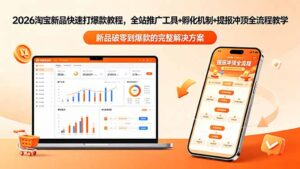2026淘宝新品快速打爆款教程-更新，全站推广工具+孵化机制+提报冲顶全流程教学-宝藏屋创业网