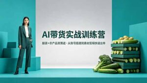 AI带货实战训练营，服装+农产品双赛道，从账号搭建到素材剪辑快速出单-宝藏屋创业网