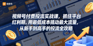 视频号付费投流实战课,抓住平台红利期,用最低成本撬动最大流量,从新手到高手的投流全攻略-宝藏屋创业网