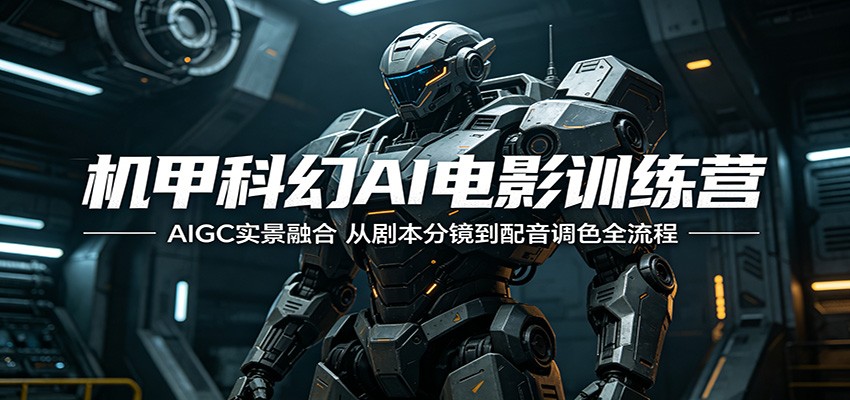 机甲科幻AI电影训练营：AIGC实景融合，从剧本分镜到配音调色全流程-宝藏屋创业网