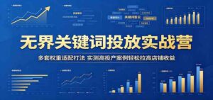 无界关键词投放实战营:多套权重适配打法,实测高投产案例轻松拉高店铺收益-宝藏屋创业网