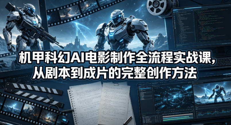 机甲科幻AI电影制作全流程实战课，从剧本到成片的完整创作方法-宝藏屋创业网