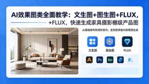 AI效果图类全面教学：文生图+图生图+FLUX，快速生成家具摄影棚级产品图-宝藏屋创业网