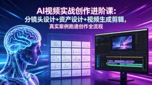 AI视频实战创作进阶课：分镜头设计+资产设计+视频生成剪辑，真实案例跑通创作全流程-宝藏屋创业网