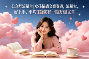 公众号流量主女孩情感文案赛道，流量大，好上手，平均3篇就有一篇万爆文章-宝藏屋创业网