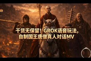干货无保留！GROK语音玩法，自制国王唐僧真人对话MV-宝藏屋创业网