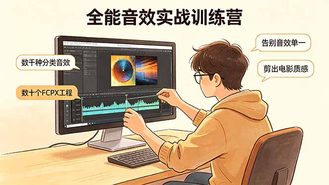 全能音效实战训练营：数千种分类音效+数十个FCPX工程，告别音效单一，剪出电影质感-宝藏屋创业网