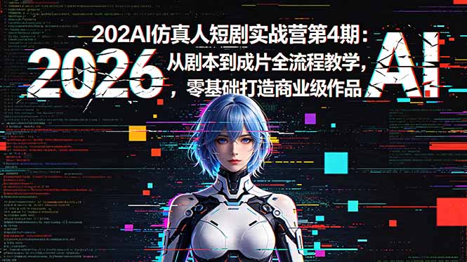 2026AI仿真人短剧实战营第4期：从剧本到成片全流程教学，零基础打造商业级作品-宝藏屋创业网
