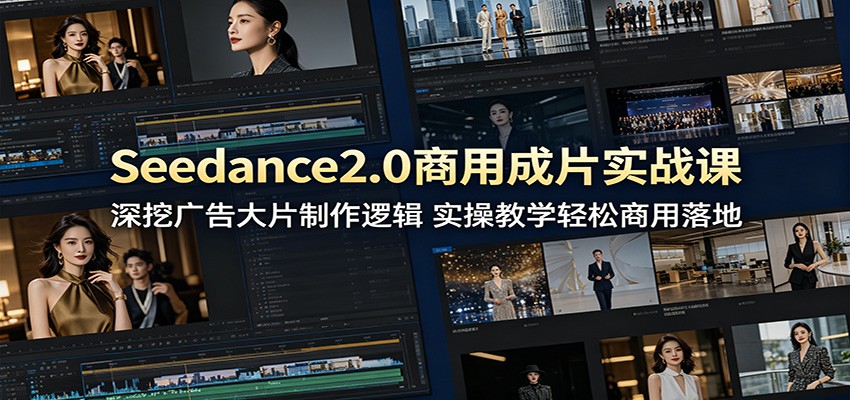 Seedance2.0商用成片实战课：深挖广告大片制作逻辑，实操教学轻松商用落地-宝藏屋创业网