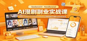AI漫剧副业实战课:精通Seedance2.0与NanoBanana2零基础复刻爆款实现涨粉变现-宝藏屋创业网