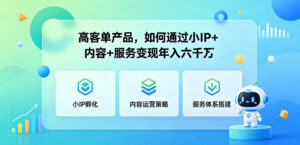高客单产品，如何通过小IP+内容+服务变现年入六干W-宝藏屋创业网